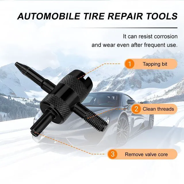 Alt view image 4 of 6 - ANFTDCO 4-Way Car Valve Core Removal Tool, 4 in 1 Multifunctional Vehicle Tire Valve Stem Puller, Automotive Wheel Repair Air Stem Remover Tool, Universal for SUV Automobile Truck (Black)