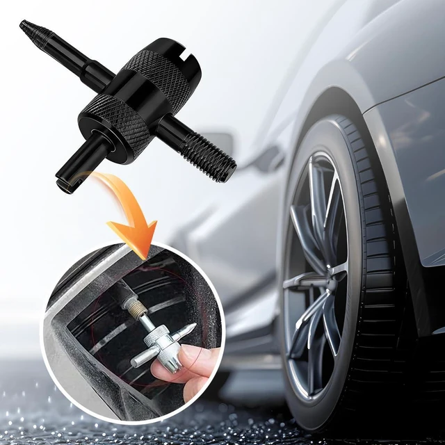 Alt view image 5 of 6 - ANFTDCO 4-Way Car Valve Core Removal Tool, 4 in 1 Multifunctional Vehicle Tire Valve Stem Puller, Automotive Wheel Repair Air Stem Remover Tool, Universal for SUV Automobile Truck (Black)