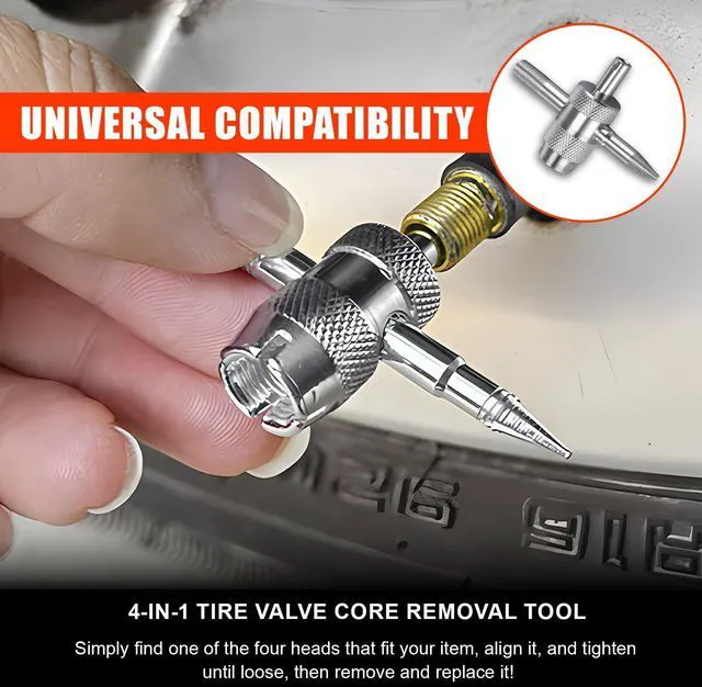 Alt view image 6 of 7 - HIAHXC 4-Way Valve Core Tools,4-in-1 Tire Valve Tool Stem Core Remover,Multifunctional Valve Stem Removal Tool Tire Repair Tool for Bicycle, Bike, Car, Automobile (2PCS)