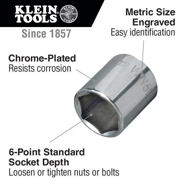 Alt view image 2 of 5 - Tools 65914 14 mm Metric 6-Point Socket, 3/8-Inch Drive