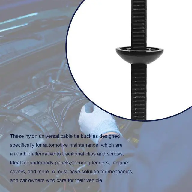 Alt view image 2 of 5 - GolTHd Nylon Universal Cable Tie Buckle, Car Fender Trunk Repair, Self-Locking Nylon Zip Ties Holder with Pin & Button Design, Multipurpose Cable Ties Tool for Car Daily Repair (20)
