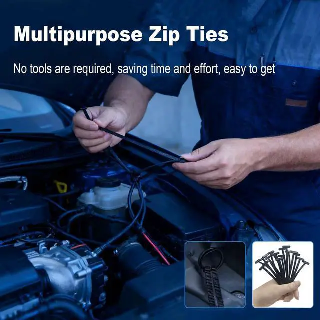 Alt view image 5 of 5 - GolTHd Nylon Universal Cable Tie Buckle, Car Fender Trunk Repair, Self-Locking Nylon Zip Ties Holder with Pin & Button Design, Multipurpose Cable Ties Tool for Car Daily Repair (20)