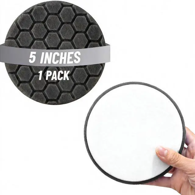 Main image of Polishing Pads, Buffing Pads | Medium-Heavy Car Detailing Kit, Reusable High-Density Sponge Pads for Car Polisher, Auto Detailing Supplies (Black, 5IN)