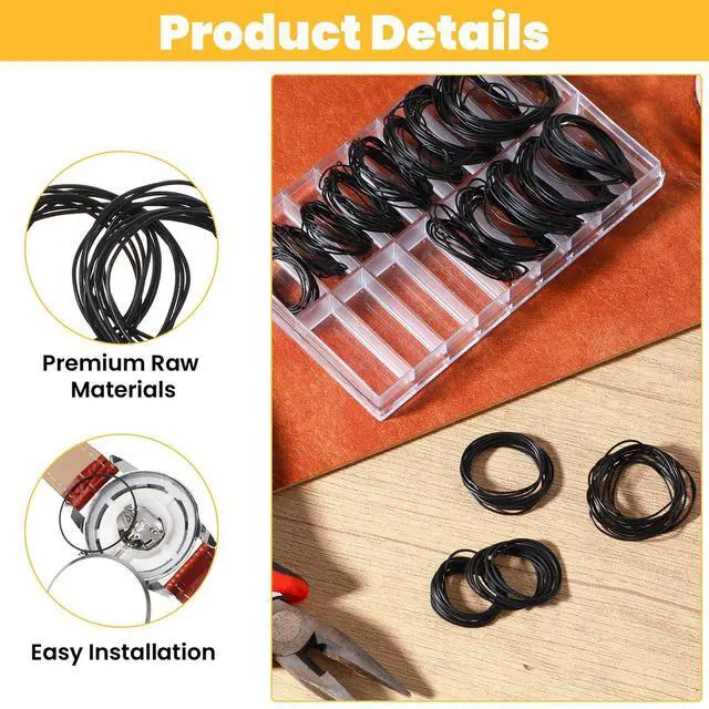 Alt view image 5 of 7 - 400Pcs O Ring Watch Gasket,18 Size Watch Back Rubber Sealing O Ring | (0.5/0.6, 16-30mm), Waterproof Watches Gasket Set, Watch Repair Kit, for Multiple Watches Models