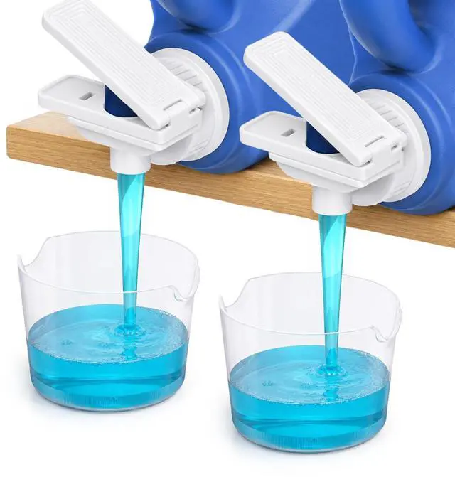 Main image of Lnidpd 2 Pcs Laundry Detergent Dispenser Nozzle Switch Holder Spout Opener | Easy Press Drip Free Labor Saving Liquid Soap Softener Detergent Holder, for Laundry Room Organization Storage, Large Bottl