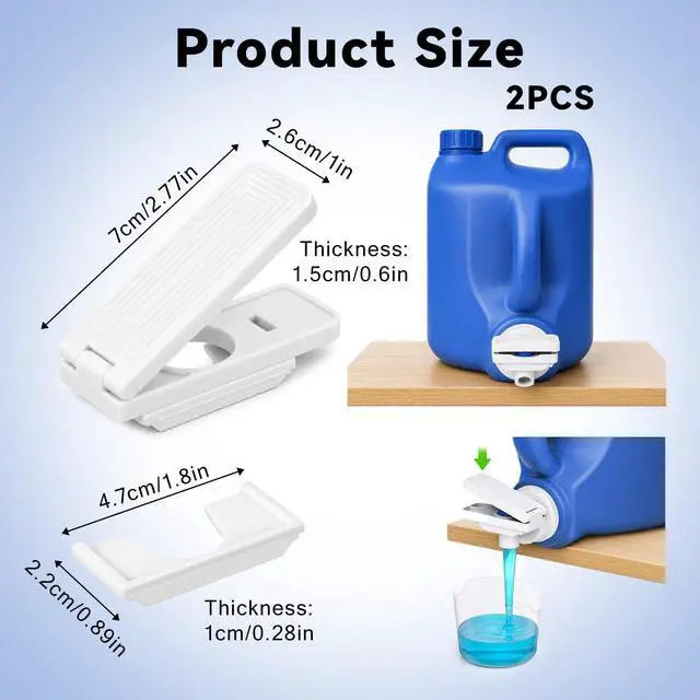 Alt view image 2 of 7 - Lnidpd 2 Pcs Laundry Detergent Dispenser Nozzle Switch Holder Spout Opener | Easy Press Drip Free Labor Saving Liquid Soap Softener Detergent Holder, for Laundry Room Organization Storage, Large Bottl