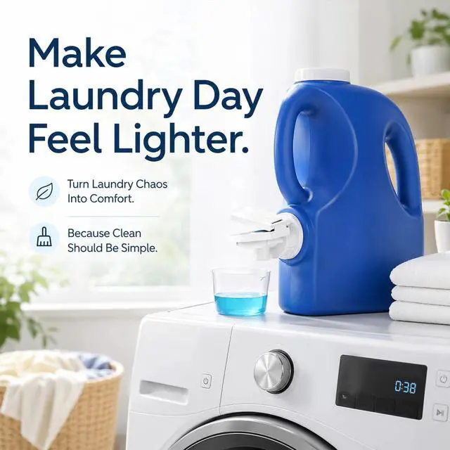 Alt view image 7 of 7 - Lnidpd 2 Pcs Laundry Detergent Dispenser Nozzle Switch Holder Spout Opener | Easy Press Drip Free Labor Saving Liquid Soap Softener Detergent Holder, for Laundry Room Organization Storage, Large Bottl