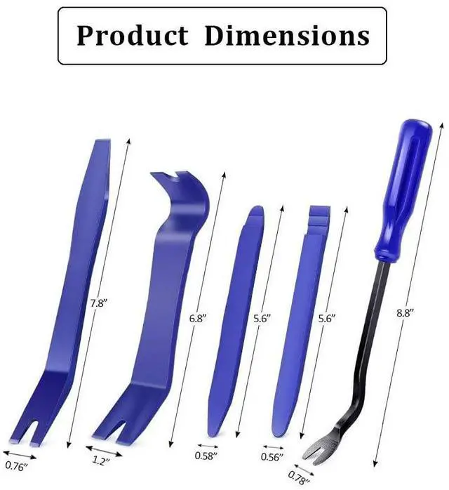 Alt view image 2 of 7 - 13Pcs Trim Removal Tool Set with Pick Clip Scraper Pry Tool Kit for Auto Interior Door Dash Stereo Repair