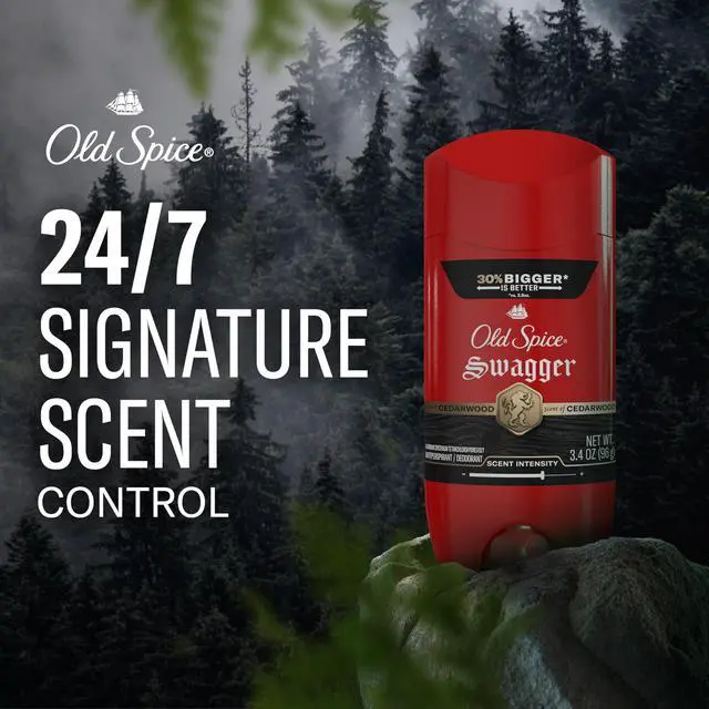Alt view image 3 of 7 - Antiperspirant Deodorant for Men, 24/7 Sweat & Odor Protection, 24/7 Lasting Freshness, Invisible Solid, Swagger with Cedarwood Scent, 3.4 oz