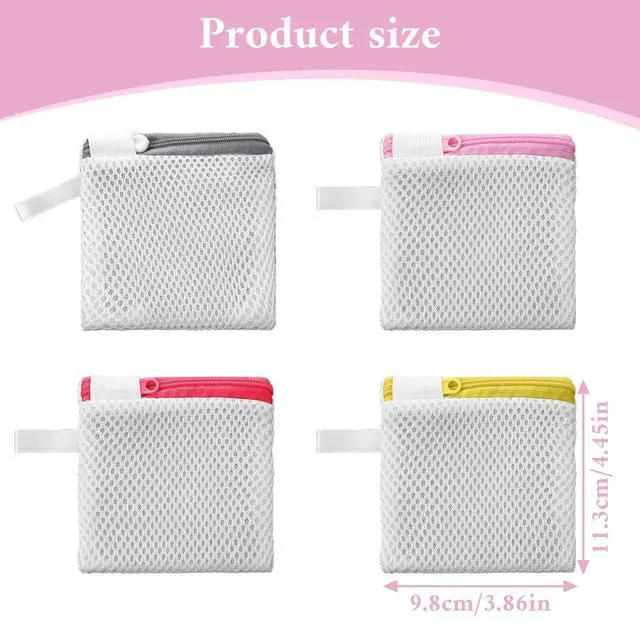 Alt view image 2 of 7 - 4 PCS Laundry Pod Bags, Zippered Anti-Sticking Wash Bags for Detergent Pods and Scent Beads, Machine Safe Laundry Accessories
