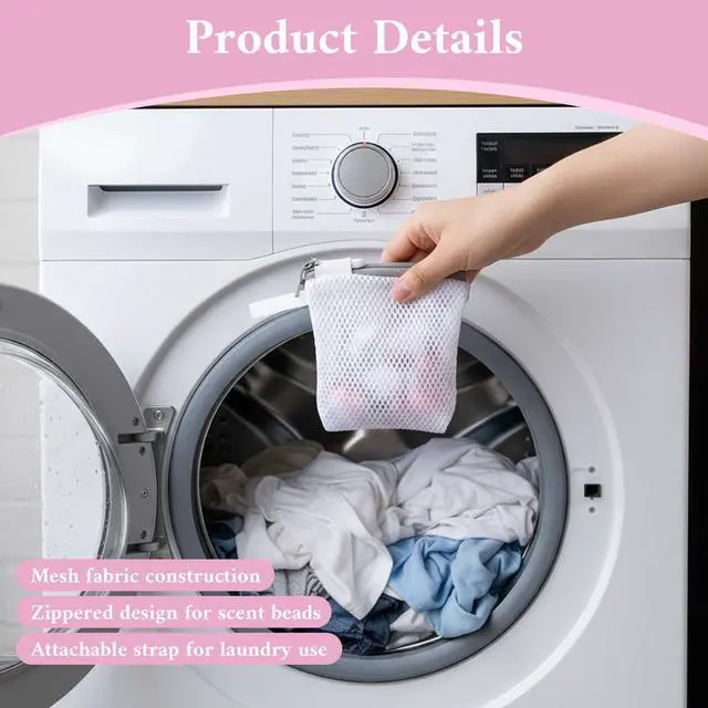 Alt view image 3 of 7 - 4 PCS Laundry Pod Bags, Zippered Anti-Sticking Wash Bags for Detergent Pods and Scent Beads, Machine Safe Laundry Accessories