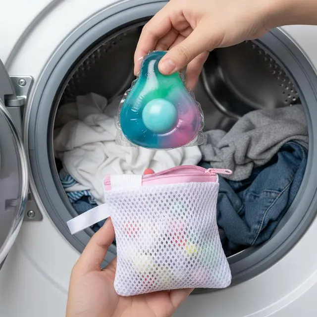 Alt view image 6 of 7 - 4 PCS Laundry Pod Bags, Zippered Anti-Sticking Wash Bags for Detergent Pods and Scent Beads, Machine Safe Laundry Accessories