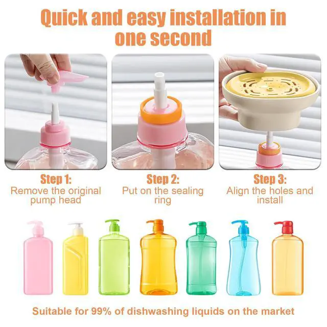 Alt view image 5 of 7 - Detergent Presser, Laundry Detergent Dispenser One-Handed Press with Measured Dispensing, Fast-Dry Drip-Free Design, Universal for 99%+ Dish Soaps, For Kitchen Sink Countertop/Laundry Room