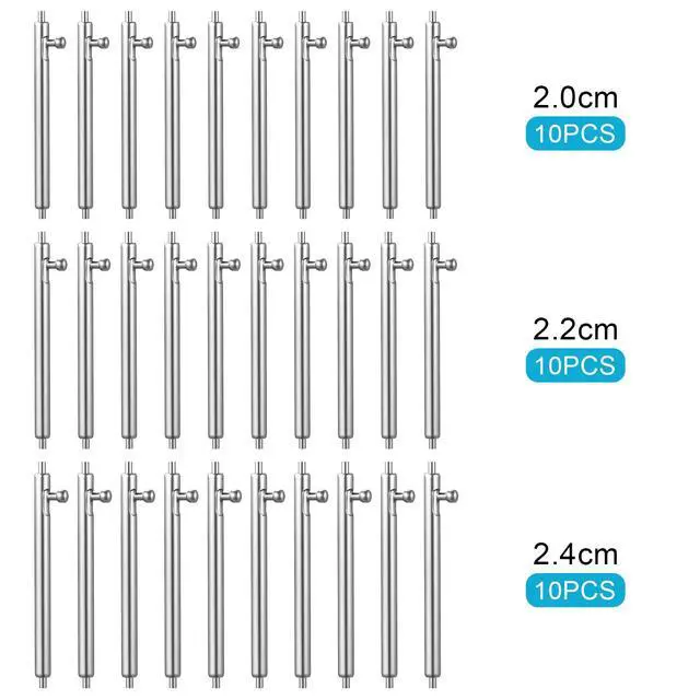 Alt view image 5 of 7 - 30 Pcs Stainless Steel Watch Replacement Band Pins Quick Release Spring Bars Watch Pins Strap Link Pin for Quick Release Watchbands (20, 22, 24 mm)