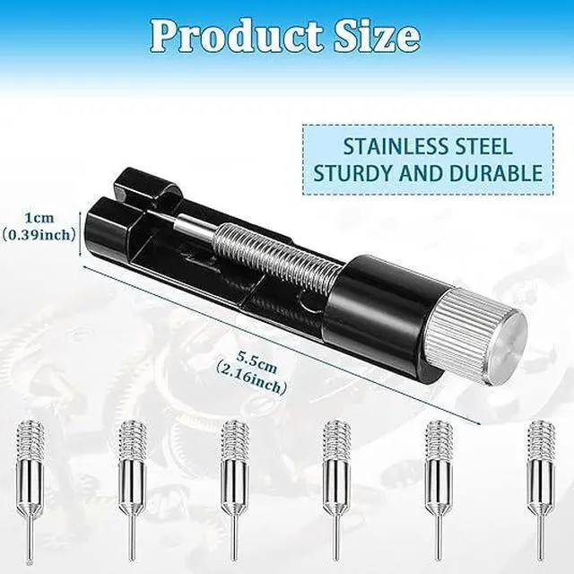 Alt view image 2 of 6 - 2 Pack Watch Link Removal Kit, Watch Repair Tool for Bracelet Adjustment and Replacement, Pin Remover for Sizing Strap, Watch Band Adjustment Tool Kit with Extra Replacement Pins