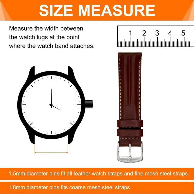 Alt view image 5 of 7 - 10pcs Quick Release Spring Bar Kit 18mm Width 1.8mm Diameter Watch Pins Replacement Band Strap Link Pins Watch Lugs with Removal Tool for Watchband