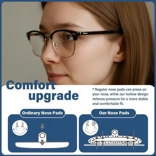 Alt view image 4 of 6 - 9 Pairs Screw-in Silicone Eyeglass Nose Pads, Glasses Repair Kit | Includes 13, 14 and 15mm soft silicone pads, screws and screwdriver; anti-slip air chamber design for glasses and sunglasses