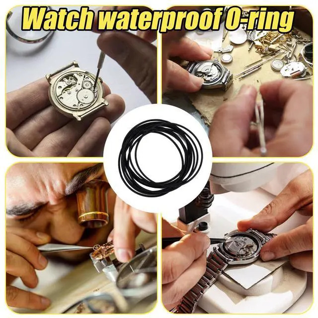 Alt view image 6 of 7 - 200pcs O-Ring Watch Gasket Kit, 18 Sizes 0.5/0.6mm (16-30mm) Specifications Rubber Watch Back Gaskets Back Cover Sealing Rings for Timepieces Repair & Replacement