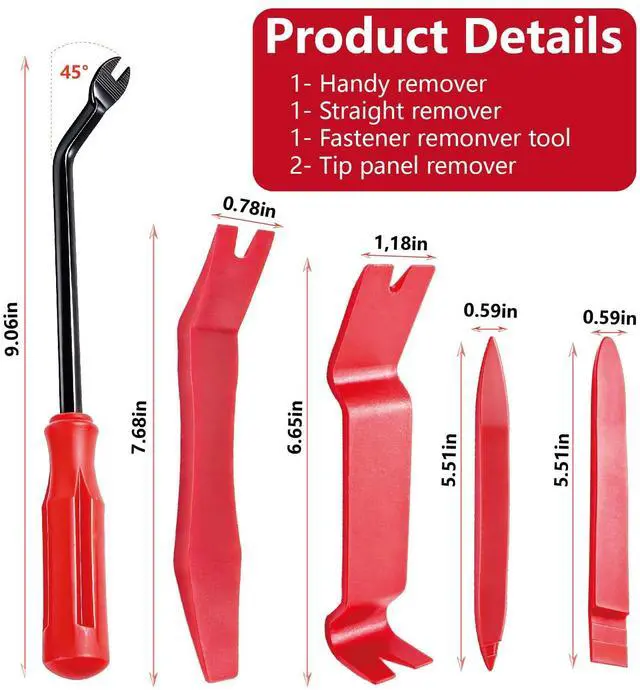 Alt view image 4 of 5 - 5Pcs Car Trim Removal Tool Kit, Plastic Pry Tools and Clip Remover for Automotive Interior Door Panel, Dashboard, Upholstery and Audio System Repair, Universal Fit for Sedans, SUVs and Trucks