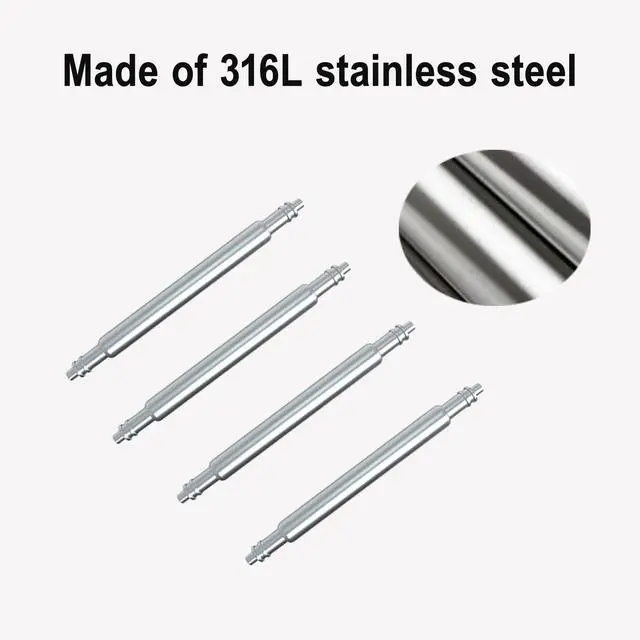 Alt view image 4 of 5 - Band Pins32pcs Thickness Heavy Duty Spring Bar, 1.5mm/1.8mm 316L Stainless Steel Watch Pins 14mm 16mm 18mm 20mm 21mm 22mm 24mm 26mm (1.5mm Diameter)