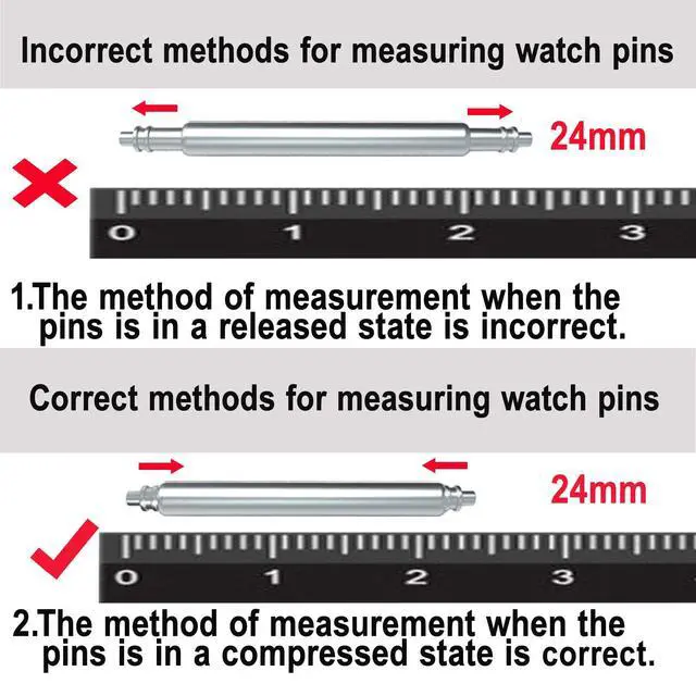 Alt view image 5 of 5 - Band Pins32pcs Thickness Heavy Duty Spring Bar, 1.5mm/1.8mm 316L Stainless Steel Watch Pins 14mm 16mm 18mm 20mm 21mm 22mm 24mm 26mm (1.5mm Diameter)