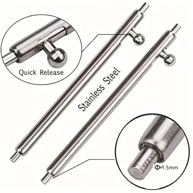 Alt view image 4 of 6 - Watch Band Pins 22mm Quick Release Spring Bars Stainless Steel Watch Band Pins Quick Release Watches