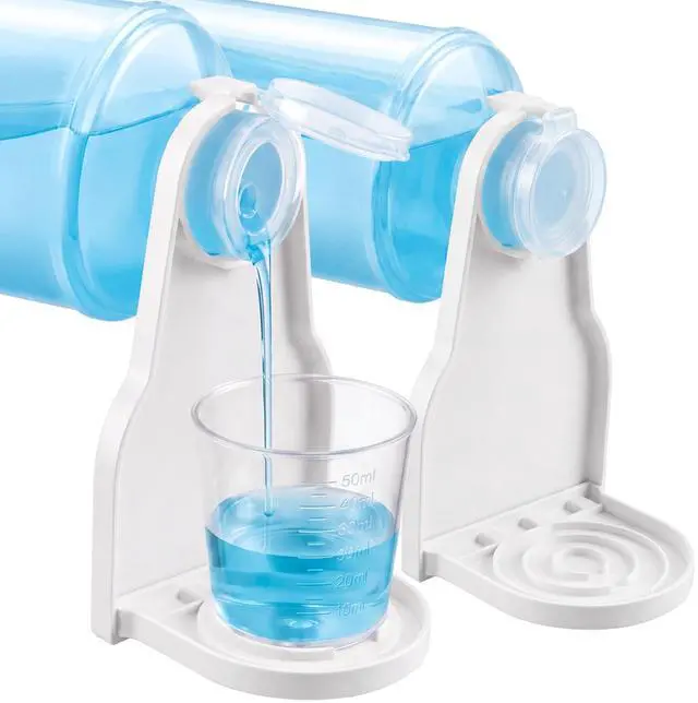 Main image of 2 Pack Laundry Detergent Dispenser Cup Holder Drip Catcher | Organizer Firmly Holds on Bottle Spouts for No More Leaks or Mess in Laundry Room Organization
