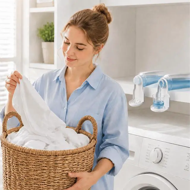 Alt view image 5 of 7 - 2 Pack Laundry Detergent Dispenser Cup Holder Drip Catcher | Organizer Firmly Holds on Bottle Spouts for No More Leaks or Mess in Laundry Room Organization