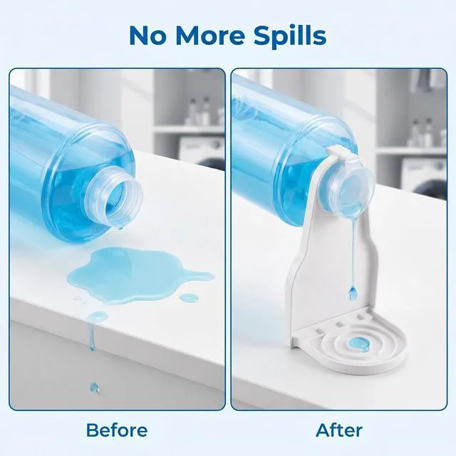 Alt view image 6 of 7 - 2 Pack Laundry Detergent Dispenser Cup Holder Drip Catcher | Organizer Firmly Holds on Bottle Spouts for No More Leaks or Mess in Laundry Room Organization