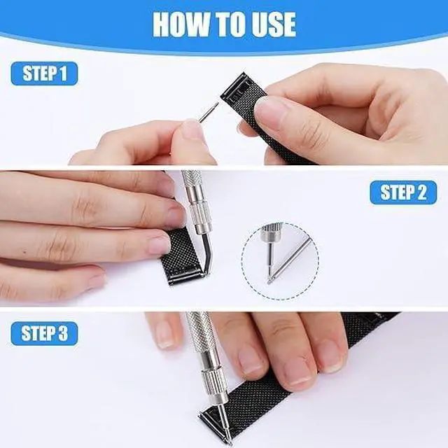 Alt view image 3 of 7 - Watch Band Repair Tool Kit, 1 Pcs, Silver | 5.31 Inch Stainless Steel Watch Pin Tool, 40pcs Spring Bars (8mm-26mm), Watch Strap Replacement Kit