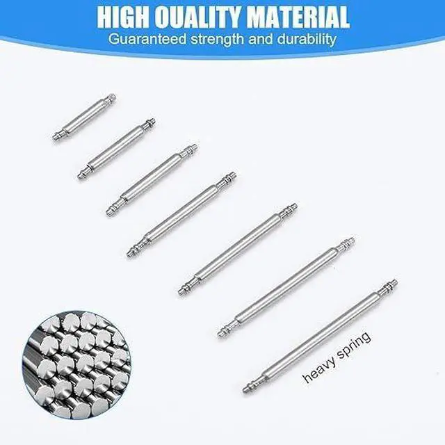 Alt view image 5 of 7 - Watch Band Repair Tool Kit, 1 Pcs, Silver | 5.31 Inch Stainless Steel Watch Pin Tool, 40pcs Spring Bars (8mm-26mm), Watch Strap Replacement Kit