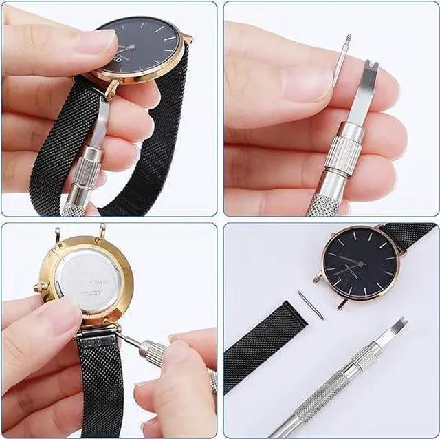 Alt view image 7 of 7 - Watch Band Repair Tool Kit, 1 Pcs, Silver | 5.31 Inch Stainless Steel Watch Pin Tool, 40pcs Spring Bars (8mm-26mm), Watch Strap Replacement Kit