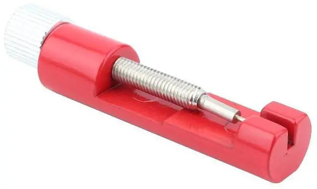 Alt view image 7 of 7 - Watch Band Adjustable Tool, Metal Adjustable Watch Band Strap Bracelet Link Pin Remover Repair Tool Kit Portable Strap Length Adjustment (Red)
