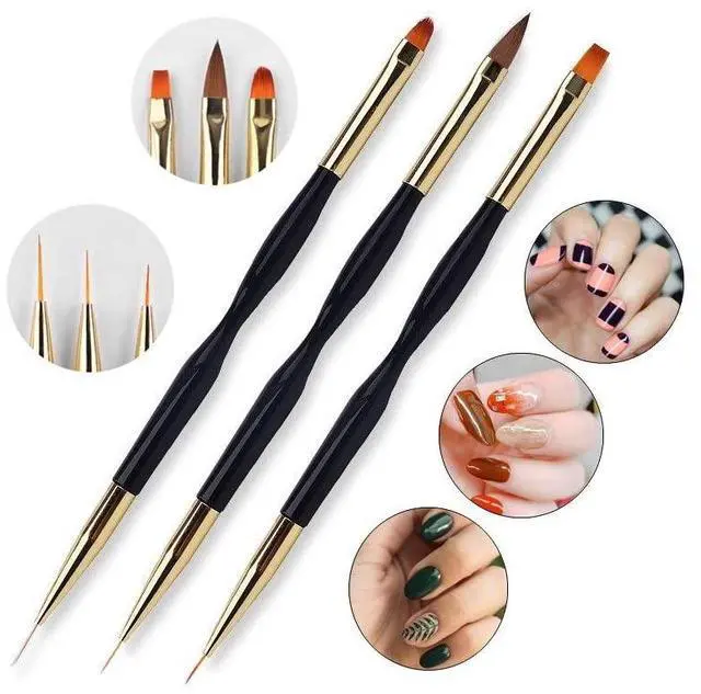 Alt view image 4 of 7 - 5PCS Dotting Pens with 3 PCS Nail Painting Brushes, Double Ended Brush and Dotting Tool Kit, Nail Art Design Tools