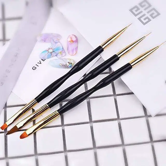 Alt view image 6 of 7 - 5PCS Dotting Pens with 3 PCS Nail Painting Brushes, Double Ended Brush and Dotting Tool Kit, Nail Art Design Tools