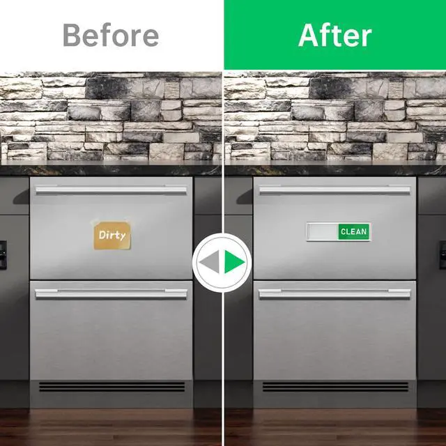 Alt view image 4 of 6 - PSLER Dishwasher Magnet Clean Dirty Sign - Acrylic Slider Indicator Silver | Clean Dirty Magnetic Indicator for Dishwasher & Refrigerator, Kitchen Decor for Apartment, Home, Housewarming Gift