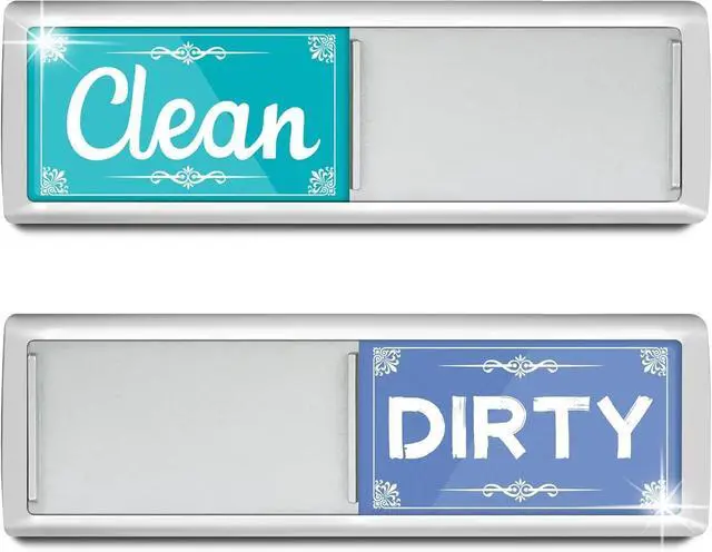 Main image of PSLER Dishwasher Magnet Clean Dirty Sign - Green & Blue Slide Tab Indicator | Strong Magnetic Clean Dirty Indicator for Dishwasher, Kitchen Home Apartment Farmhouse Decor, Scratch Free Housewarming Gi