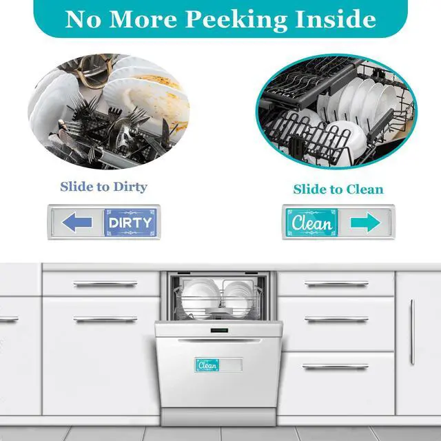 Alt view image 2 of 7 - PSLER Dishwasher Magnet Clean Dirty Sign - Green & Blue Slide Tab Indicator | Strong Magnetic Clean Dirty Indicator for Dishwasher, Kitchen Home Apartment Farmhouse Decor, Scratch Free Housewarming Gi