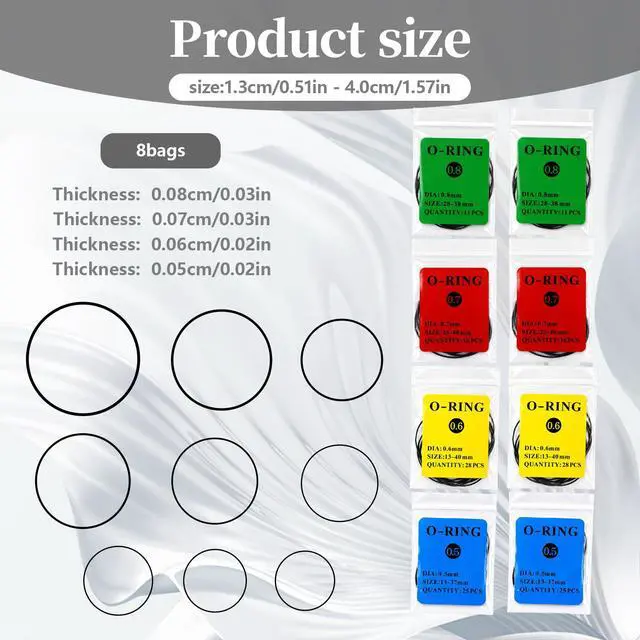 Alt view image 2 of 7 - 160PCS Watch Gasket Set, Watch Parts O Ring Kit, Waterproof Seal Ring Set for Watchs Repair, Durable Watchs Gaskets O Rings for Watchss Maintenance