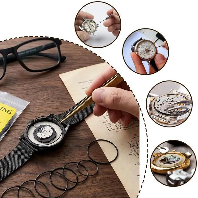 Alt view image 4 of 7 - 160PCS Watch Gasket Set, Watch Parts O Ring Kit, Waterproof Seal Ring Set for Watchs Repair, Durable Watchs Gaskets O Rings for Watchss Maintenance