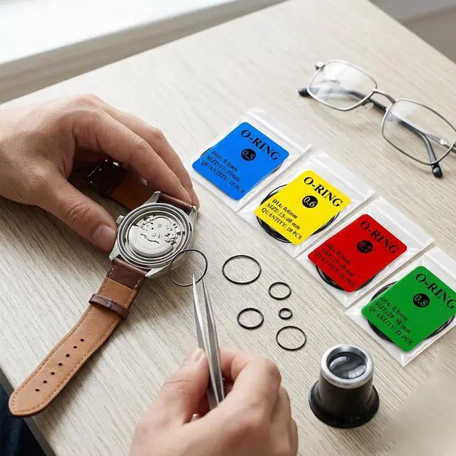 Alt view image 7 of 7 - 160PCS Watch Gasket Set, Watch Parts O Ring Kit, Waterproof Seal Ring Set for Watchs Repair, Durable Watchs Gaskets O Rings for Watchss Maintenance