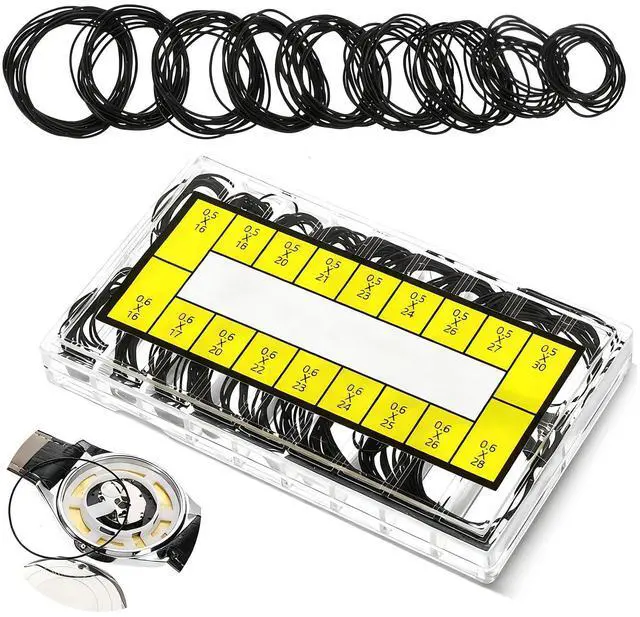 Main image of 210 Pcs O Ring Watch Gasket, 18 Size Rubber Seal Gaskets | 0.5 /0.6mm Thickness O Ring Watches Backs Cover Watches Sealing Rings for Watch Repair Replacement
