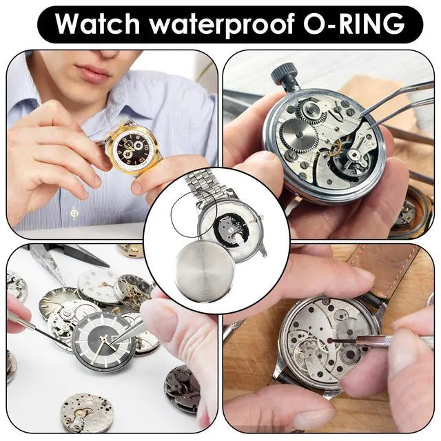 Alt view image 6 of 7 - 210 Pcs O Ring Watch Gasket, 18 Size Rubber Seal Gaskets | 0.5 /0.6mm Thickness O Ring Watches Backs Cover Watches Sealing Rings for Watch Repair Replacement