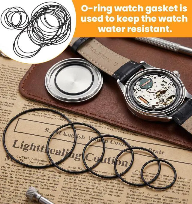 Alt view image 4 of 7 - 28 Pcs Watch Gasket Kit, 0.6mm Waterproof Watch Rubber Seal O-Ring Kit | Watch Seal O rings Washers, Watches Back Cover Gaskets, Repair Tool Kit