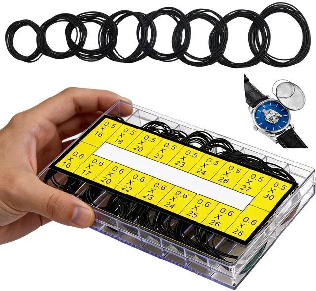 Main image of O Ring Watch Case Gasket Rubber Seal, 18 Size Watch case Seals Ring | 0.5/0.6 16-30mm Rubber Seal Washers Set Replacement O Rings for Watches Repair o-ring-watch-gasket (180-200PCS)