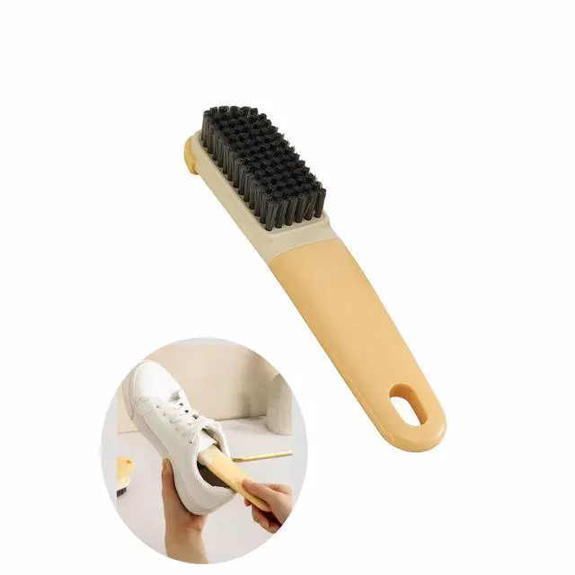 Main image of Ergonomic Clothes Soft Bristle Laundry Brush, Milk Yellow, ABS+PBT Material, Hanging Design, Portable Hand-Held Cleaning Tool with Comfortable Grip for Garments, Shoes, Household (Yellow, S)