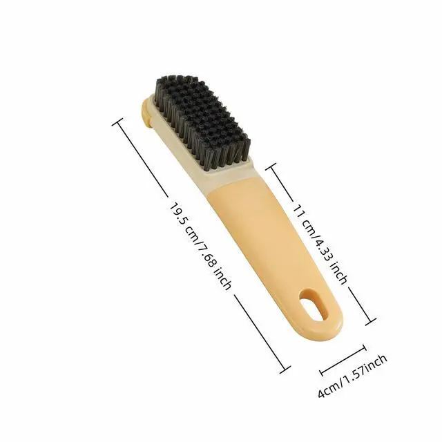 Alt view image 5 of 7 - Ergonomic Clothes Soft Bristle Laundry Brush, Milk Yellow, ABS+PBT Material, Hanging Design, Portable Hand-Held Cleaning Tool with Comfortable Grip for Garments, Shoes, Household (Yellow, S)