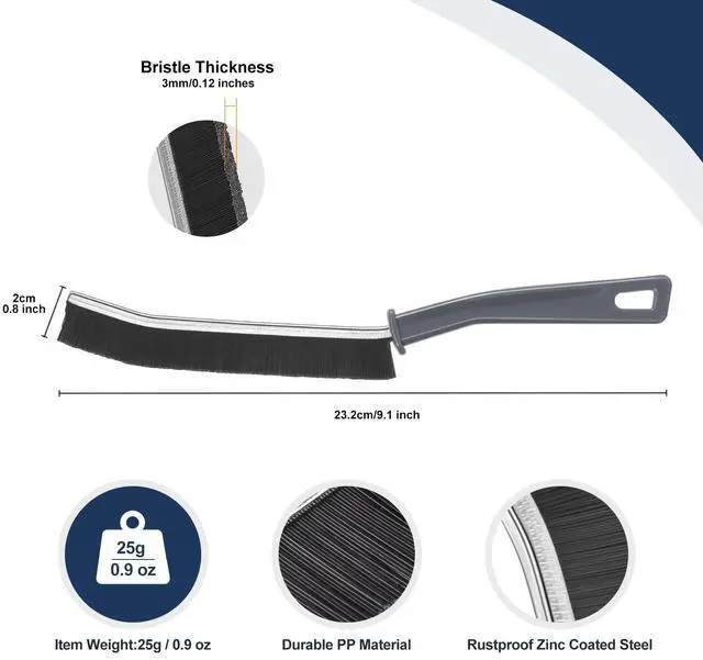 Alt view image 4 of 7 - Hard Bristled Crevice Cleaning Brush Bathroom Gap Cleaning Brush | Thin Grout Brush