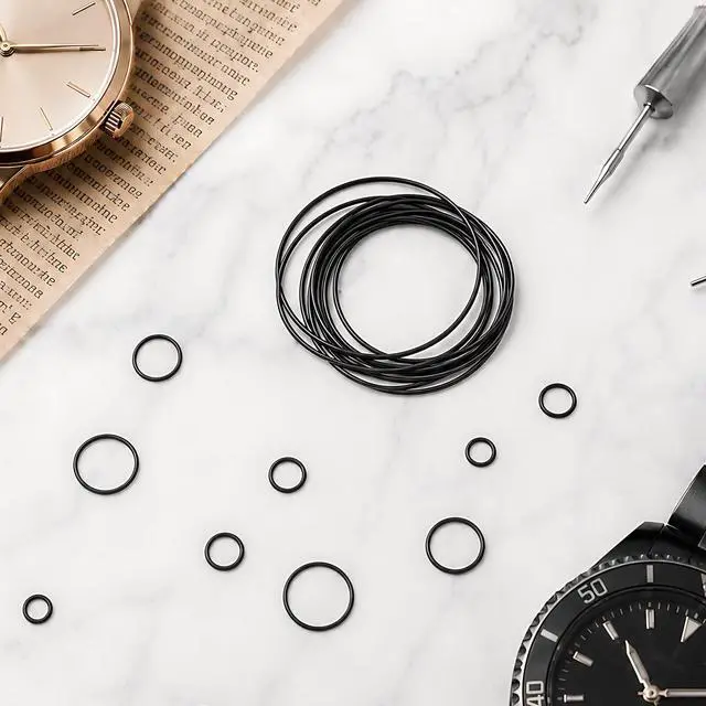 Alt view image 6 of 6 - 65 Pcs O Ring Watch Gasket Kit Waterproof Rubber Watch Seal Washers 4 Sizes | 0.6, 0.7, 0.8, 0.9mm, Replacement O Rings for Watches Repair Tools, Water/Dust/Oil/Heat Resistant, for Watches Back Cover