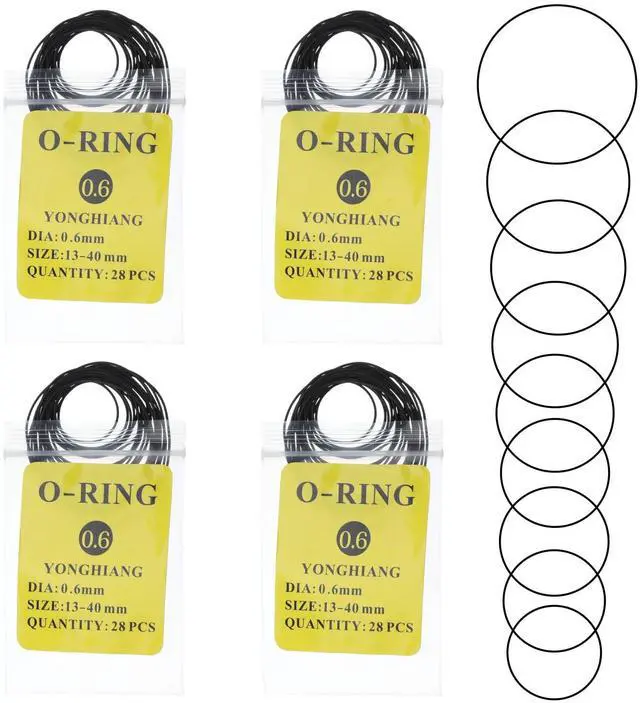 Main image of 112Pcs O Ring Watch Gasket Kit, 0.6 mm Waterproof Rubber Watch Sealing Ring Replacement Watches Repair Tools for Watches Back Cover